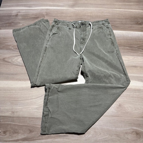 PAIGE Pants - Paige Wide Leg Pants Womens 28 Green Lyocell Drawstring Relaxed Casual Trousers